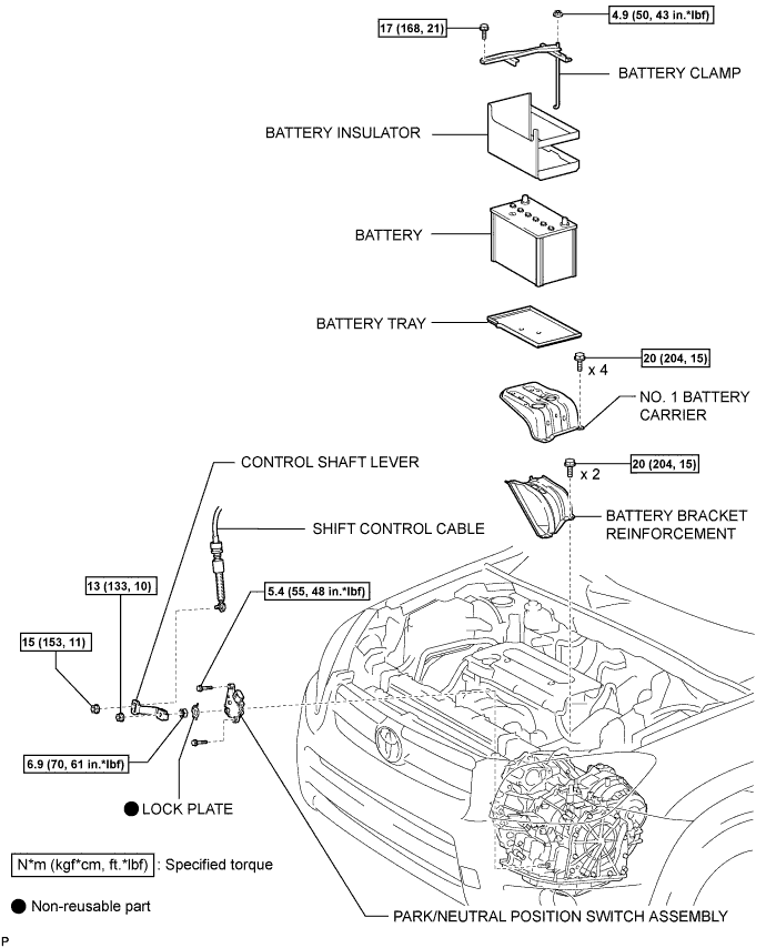 Toyota Rav4. Aca30, 33, 38 Gsa33 Zsa30, 35.U241E Automatic Transaxle.Automatic Transaxle System.Park / Neutral Position Switch  Components